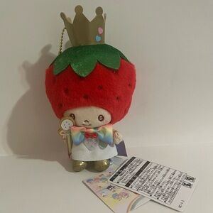 Sanrio 50th Anniversary Strawberry News Strawberry King Keychain Plush